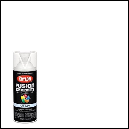 SHORT CUTS Krylon Fusion All-In-One Flat Clear Paint+Primer Spray Paint 12 oz K02729007